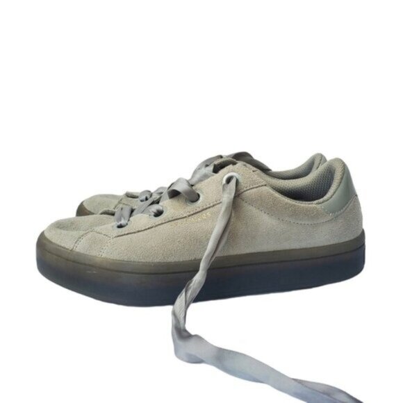 Sketchers Suede Sneaker Platform 7.5 "Hi Lite" SN977 Leather Gray - Picture 11 of 12